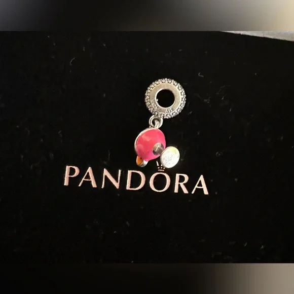 PANDORA Pink Fruity Cocktail Dangle Charm Pendant 925 silver - Picture 3 of 3